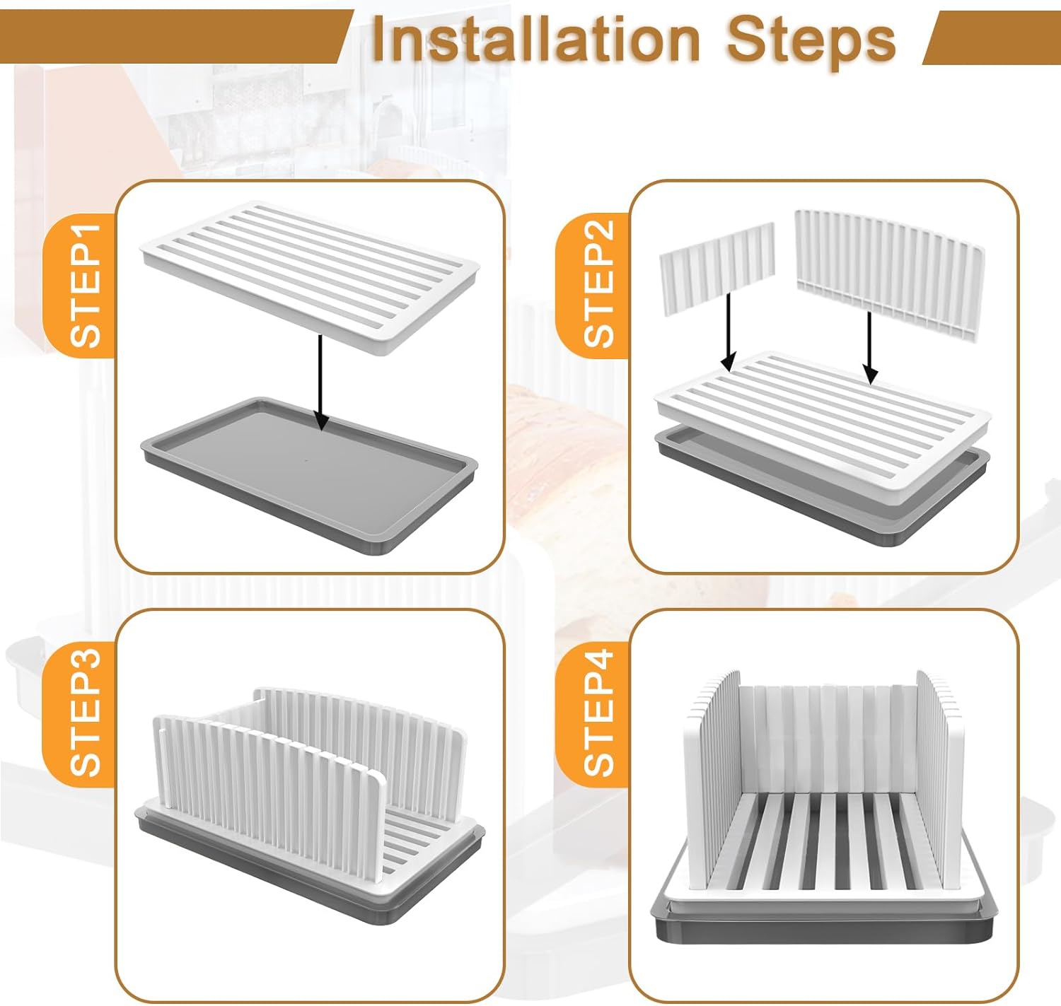 Bread Slicer, Foldable and Compact Bread Slicer, Bread Cutting Tray Bread Slicer, Foldable and Compact Bread Slicer, Bread Cutting Tray